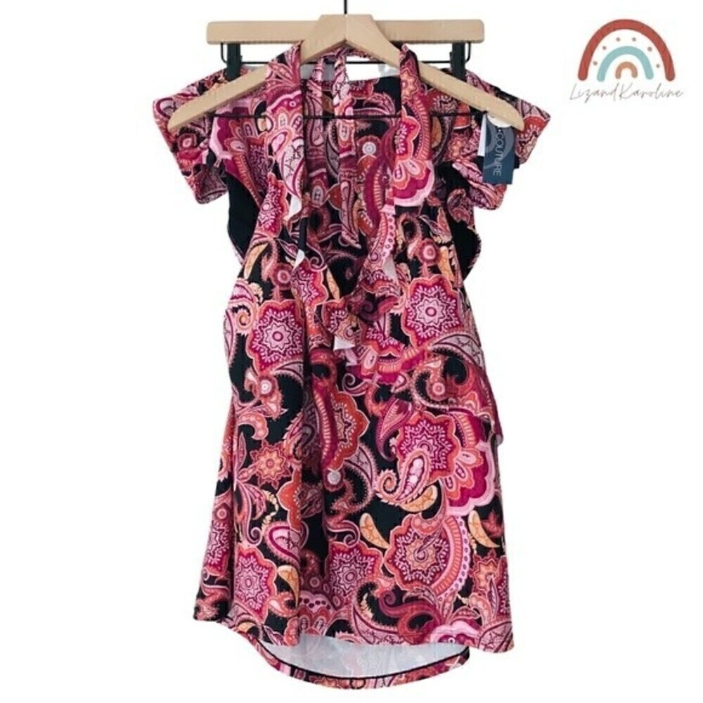 New! Aqua Couture 2 Piece Tankini Floral Paisley Bohemian Swimsuit Plus Size 3X